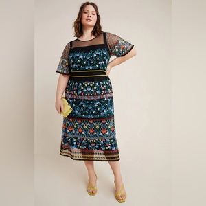 NWT Anthropologie Esther Embroidered Dress